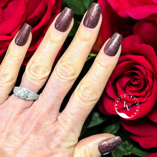 Rendezvous Gel Mani 2 | Dark Sultry Pinkish Brown Super Shimmery Gel | HEMA HPMA tpo Free uv/led | 15ml