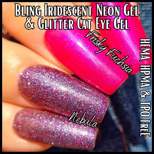 Frisky Fuchsia Mani | Shimmery Fuchsia with Blue Iridescent Effect Gel | HEMA HPMA tpo Free uv/led | 15ml