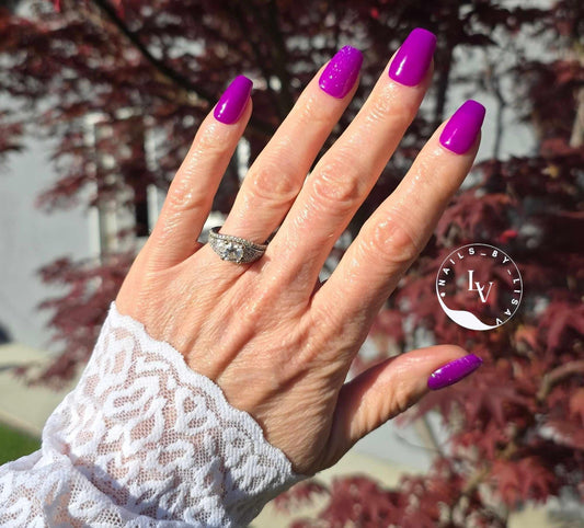 Grape Escape Solid Purple Gel Mani | With Holographic Topper on Thumb & Ring Finger | HEMA, HPMA, TPO Free uv/led | 15ml