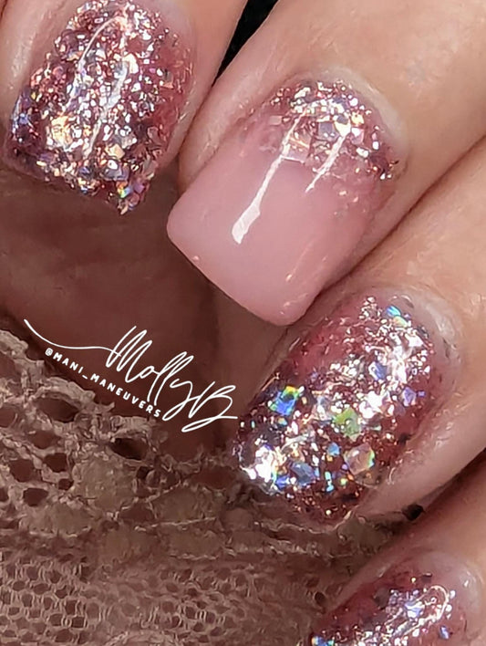 Fantasy Pink holographic Glitter Gel | HEMA, HPMA, TPO uv/led | 15ml | Soak Off | Gel Nail