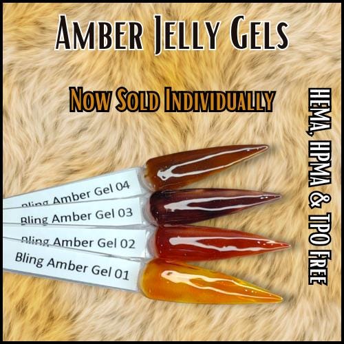 Amber Tortoiseshell Jelly Gel Collection - Bottles - HEMA, HPMA, TPO Free