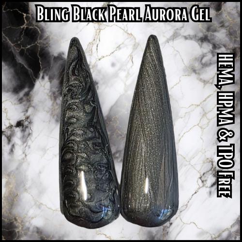 Black Pearl Aurora Gel | Silver Metallic in a Black Gel Base | HEMA, HPMA, TPO Free uv/led | 15ml |