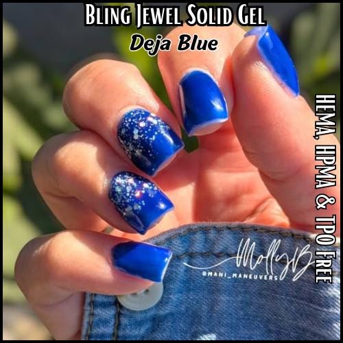 Deja Blue Jewel Solid Gels | HEMA, HPMA, TPO Free uv/led | 15ml