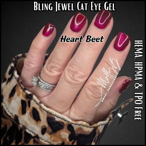 Heart Beet Jewel Shimmer Cat Eye Gel | HEMA, HPMA, TPO Free uv/led | 15ml