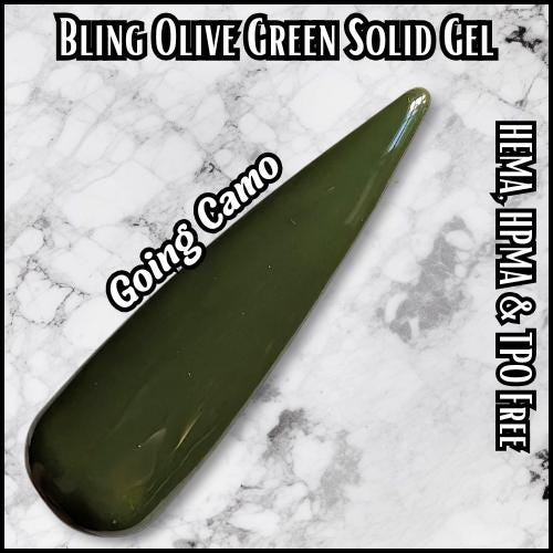 Going Camo Solid Gel | Dark Olive Army Green | HEMA, HPMA, TPO Free uv/led | 15ml | Gel Nail