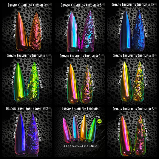 Chameleon Dragon Chromes | Color Shifting Effect Chrome Powder | .5g | Chrome Pigment | Not Dip