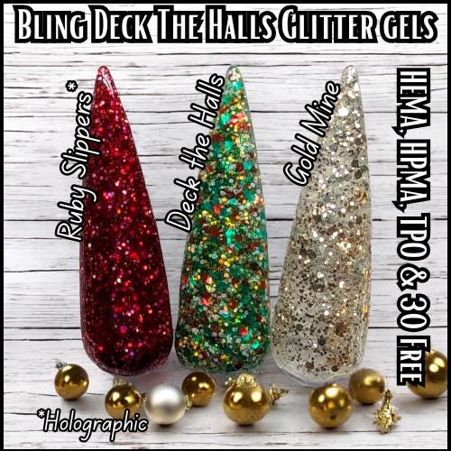 Gold Mine Glitter Gel | Chunky Gold Glitter in a Light Tan Jelly Base | Overlay | Topper | HEMA, HPMA, TPO Free | Gel Nails, Nail Gel