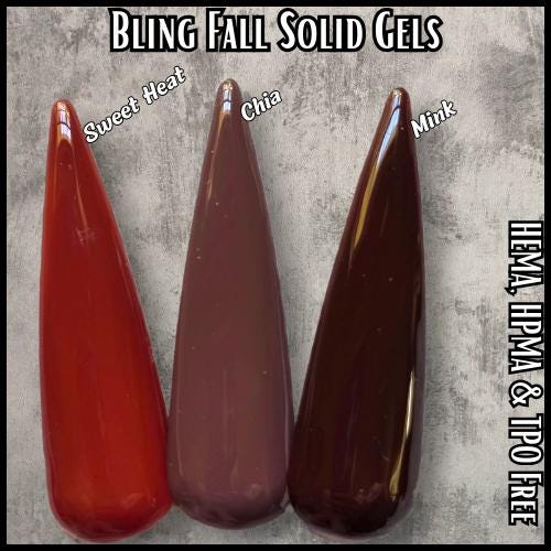 Solid Gels | Cold Grew, Sienna Rose, Sweet Heat, Chia, Mink | HEMA, HPMA, TPO Free uv/led | 15ml | Gel Nail