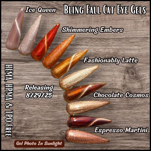 Metallic Taupe Copper Brown Cat Eye Gels | Ice Queen, Shimmering Embers, Fashionably Latte, Chocolate Cosmos | HEMA, HPMA, TPO Free uv/led