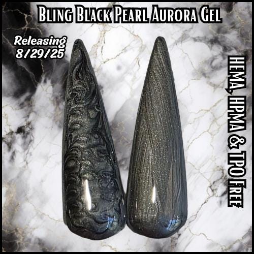 Black Pearl Aurora Gel | Silver Metallic in a Black Gel Base | HEMA, HPMA, TPO Free uv/led | 15ml |