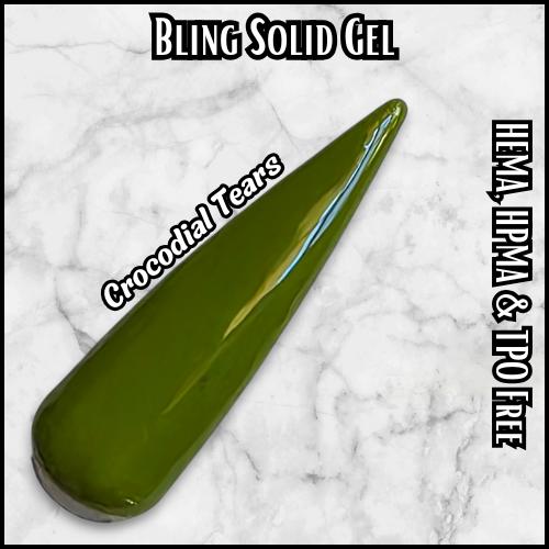 Crocodile Tears Solid Gel | Gorgeous Olive Green | HEMA, HPMA, TPO Free uv/led | 15ml | Gel Nail