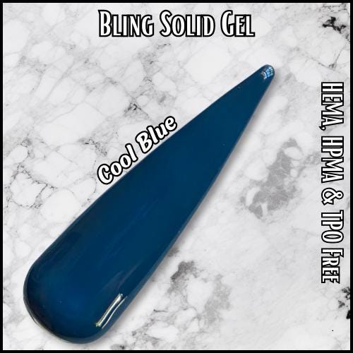 Cool Blue Solid Gel | Medium Dusty Grey Blue Grey | HEMA, HPMA, TPO Free uv/led | 15ml | Gel Nail