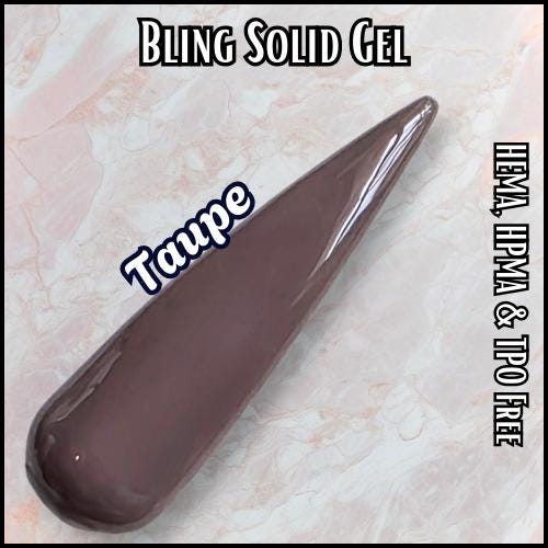 Taupe Solid with Bronze Glitz Gel Mani | Taupe Solid Gel | Bronze Glitz Multi-Glitter Gel | HEMA, HPMA, TPO Free uv/led | 15ml