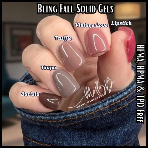 Taupe Solid with Bronze Glitz Gel Mani | Taupe Solid Gel | Bronze Glitz Multi-Glitter Gel | HEMA, HPMA, TPO Free uv/led | 15ml