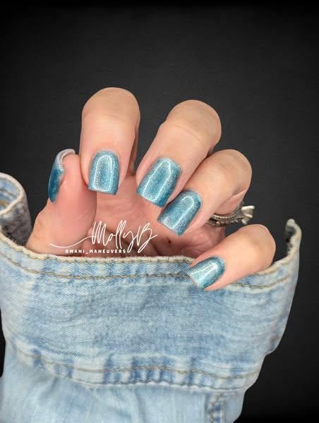 Blue Eyes Neon Shimmery Summer Cat Eye Gel Mani | HEMA, HPMA, TPO Free uv/led | 15ml