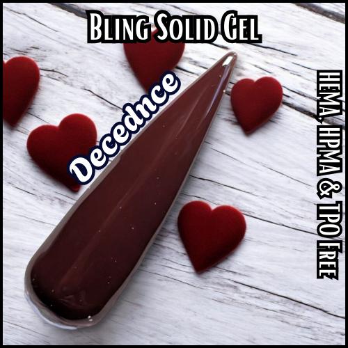Decadence Dark Red Solid Gels | HEMA HPMA TPO Free uv/led | 15ml | Gel Nails