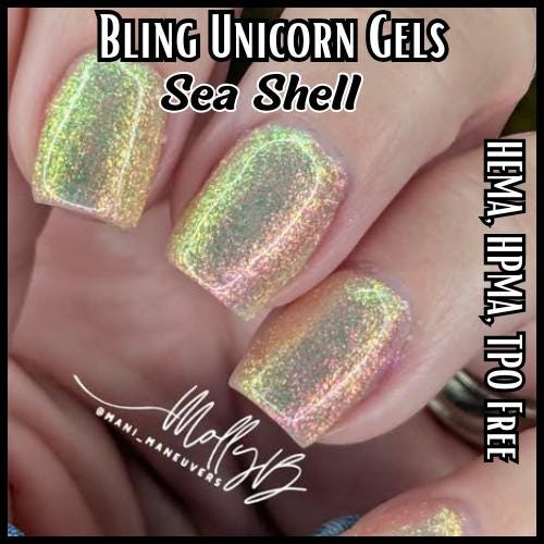 Sea Shell Unicorn Gel Mani | Iridescent | Mermaid | Pearl | Shell | Aurora | HEMA, HPMA, TPO Free | 15 ml |