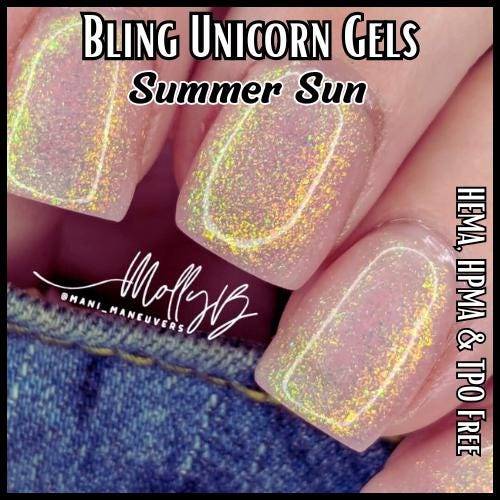 Summer Sun Unicorn Gel Mani - HEMA, HPMA, TPO Free