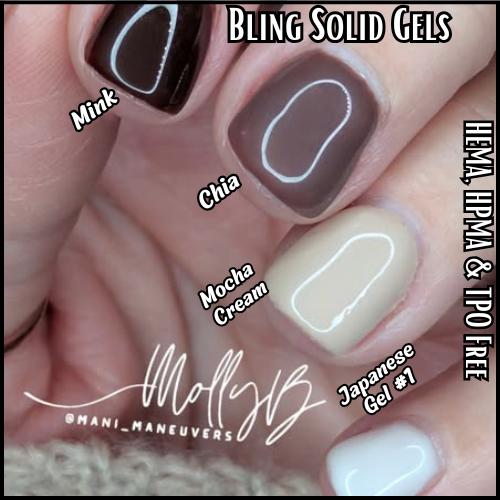 Solid Gels | Cold Brew, Sienna Rose, Sweet Heat, Chia, Mink | HEMA, HPMA, TPO Free uv/led | 15ml | Gel Nail