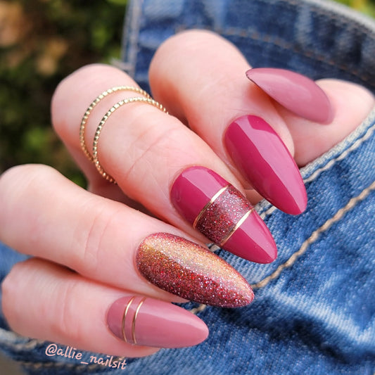 Lipstick, Vintage Love Solid Gel & Inferno Cat Eye Gel Mani - HEMA, HPMA, TPO Free