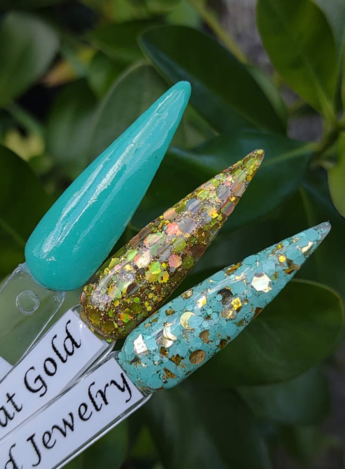 Turquoise Gold Jewelry Dip Trio