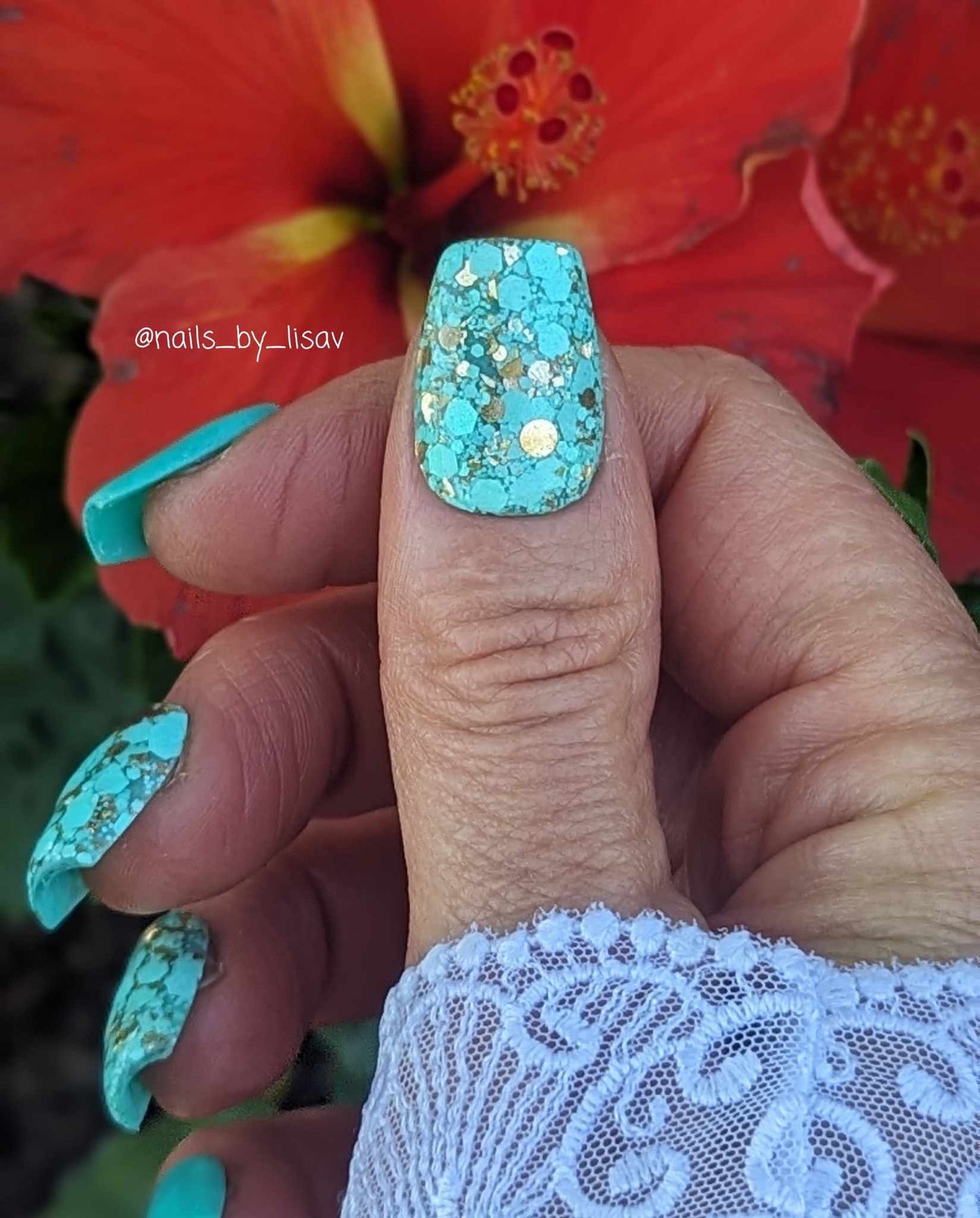 Mint Loves Silver & Turquoise Dip Duo Mani