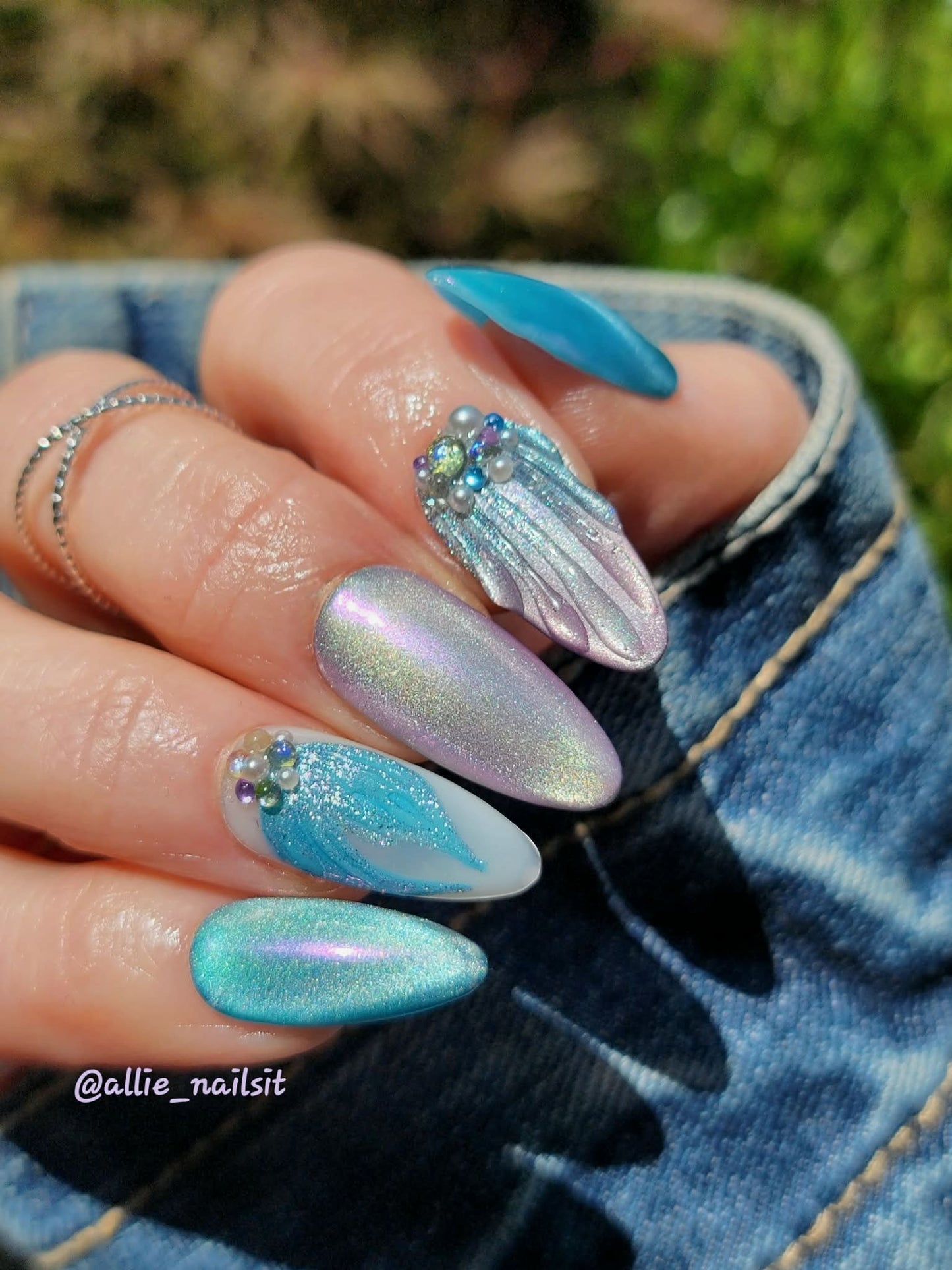 ULTRA Mermaid Magic, ULTRA Mermaid Dreams, ULTRA Blue Lagoon, ULTRA Cold Fusion, ULTRA In The Clouds Gels & Aurora Mermaid #1 Chrome Mani - HEMA, HPMA, TPO Free