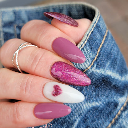 ULTRA Rosey Future - Original In The Clouds Rubber Base Gel & Temptation Cat Eye Gel Mani - HEMA, HPMA, TPO Free