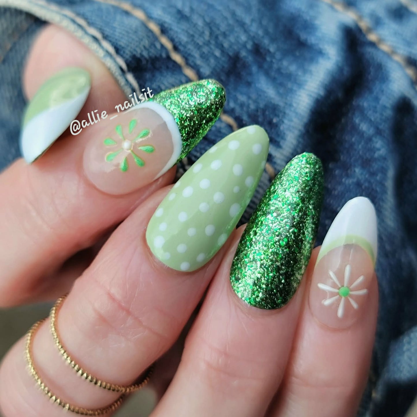 Pistachio Solid & Evergreen Platinum Gel Mani -  HEMA, HPMA, TPO Free