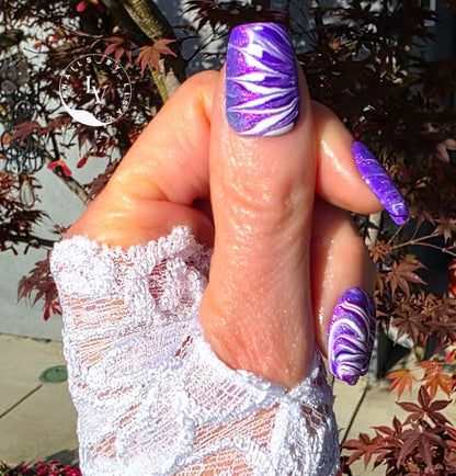 Marble Purple Iridescence Gel Mani - Purple Crush, Scandal, Barefoot Sea, Grape Escape, Diva - HEMA HPMA TPO Free