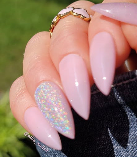 Rainbow Laser Cat Eye Gel & ULTRA Pixie Rubber Base Gel Mani - HEMA, HPMA, TPO Free