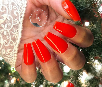 Lamborghini Red Glow Solid Color Gel Mani - HEMA, HPMA, TPO Free