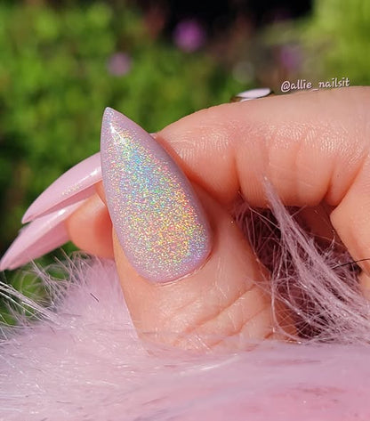 Rainbow Laser Cat Eye Gel & ULTRA Pixie Rubber Base Gel Mani - HEMA, HPMA, TPO Free