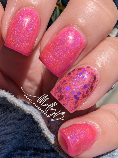 Flashbulb Holographic Hot Pink Gel - HEMA, HPMA, TPO Free