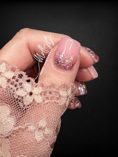 Fantasy Pink  holographic Glitter Gel - HEMA, HPMA, TPO Free