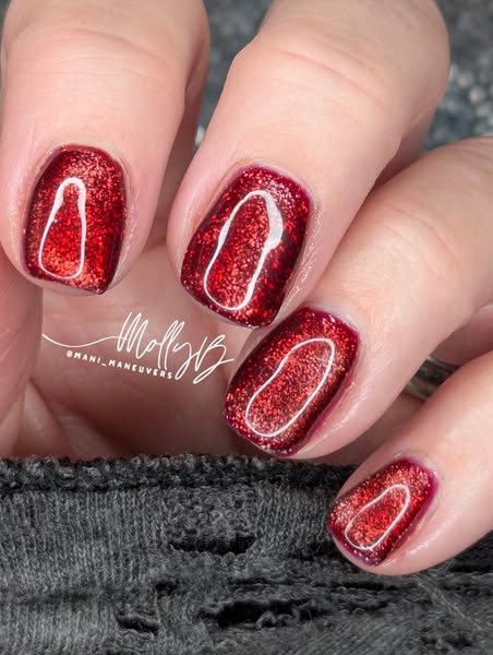 Black Cherry Solid, Silhouette Cat Eye, Zinfandel Jelly Gels Layered Mani - HEMA, HPMA, TPO Free