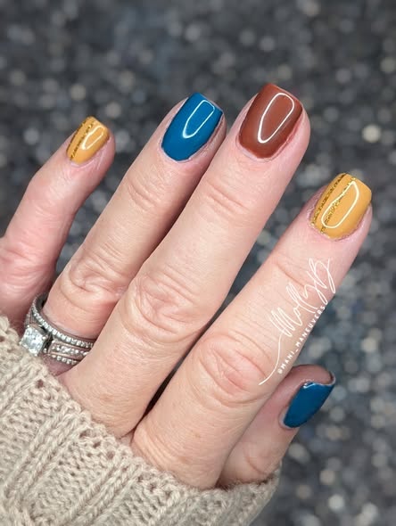 Dijon, Sienna Rose, Cool Blue Solid Gel Mani - HEMA, HPMA, TPO Free