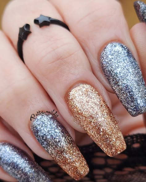 Copper Fantasy & Galactic Platinum Fine Glitter Gel - HEMA HPMA TPO Free