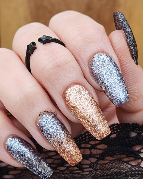 Copper Fantasy & Galactic Platinum Fine Glitter Gel - HEMA HPMA TPO Free