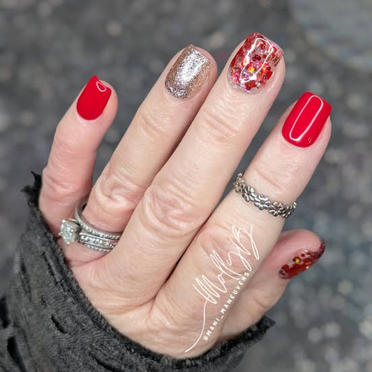 ULTRA Ferrari Red Solid Color Gel - Original After Party, Cranberry Crush Glitter Gels Mani - HEMA, HPMA, TPO Free