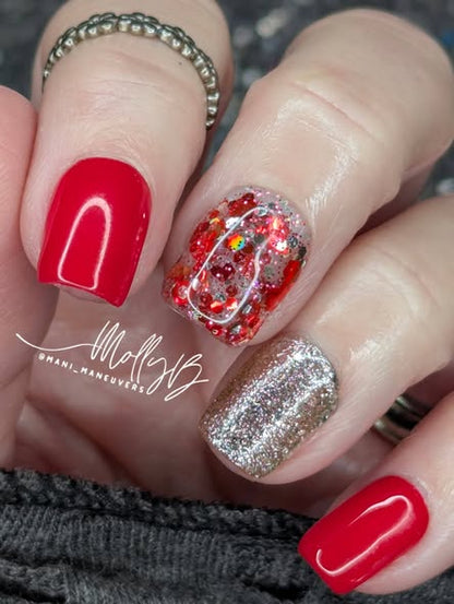 ULTRA Ferrari Red Solid Color Gel - Original After Party, Cranberry Crush Glitter Gels Mani - HEMA, HPMA, TPO Free