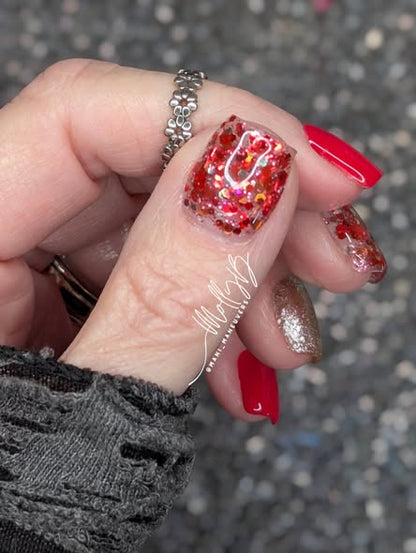ULTRA Ferrari Red Solid Color Gel - Original After Party, Cranberry Crush Glitter Gels Mani - HEMA, HPMA, TPO Free