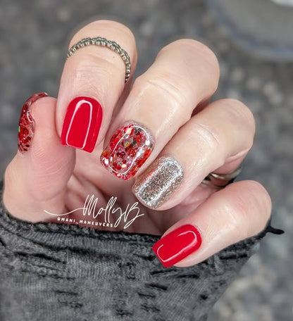 ULTRA Ferrari Red Solid Color Gel - Original After Party, Cranberry Crush Glitter Gels Mani - HEMA, HPMA, TPO Free