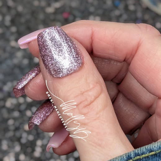 ULTRA Skinny Dip Solid, Cotton Candy Platinum Fine Glitter Gel Mani with Aurora Mermaid #1 Chrome - HEMA HPMA TPO Free