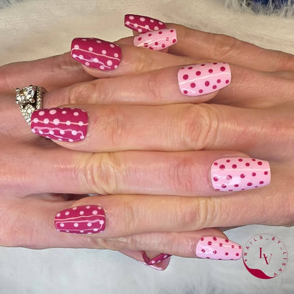 ULTRA Cherry Glaze & Strawberry Cream Solid Color Gels Mani - HEMA HPMA TPO Free