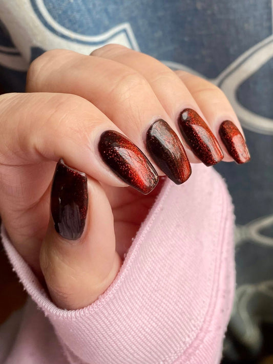 ULTRA Paragon Red Shimmer Cat Eye  - HEMA, HPMA, TPO Free