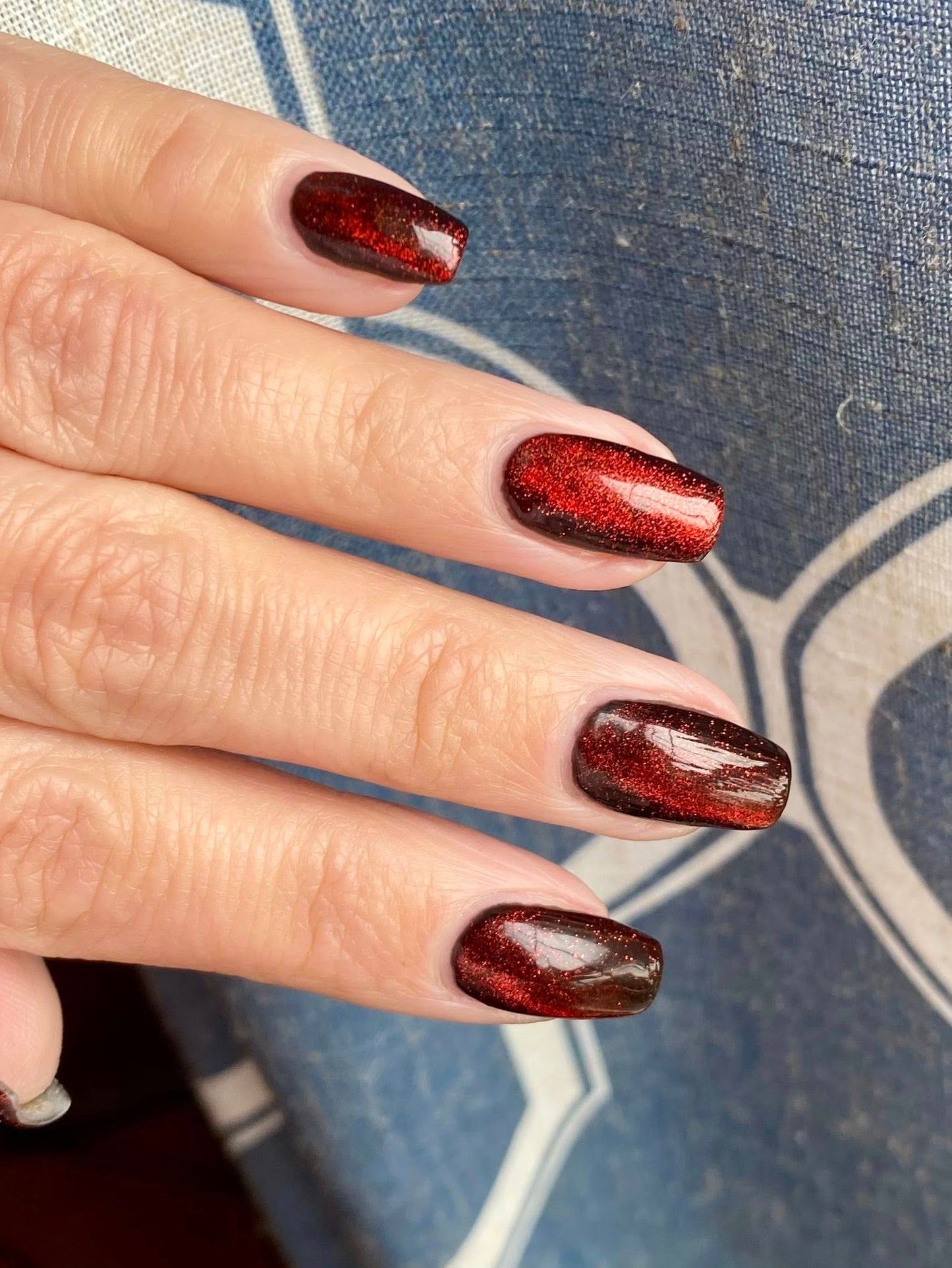 ULTRA Paragon Red Shimmer Cat Eye  - HEMA, HPMA, TPO Free