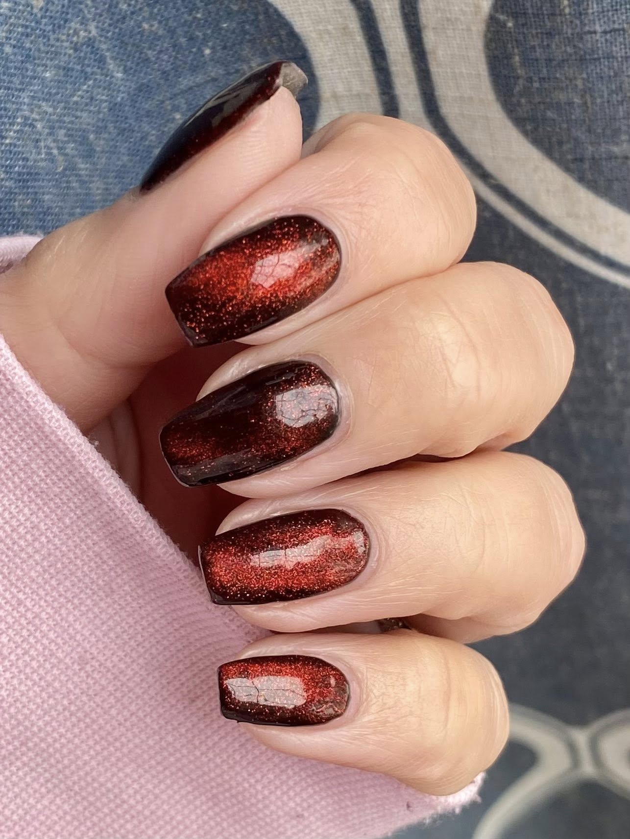 ULTRA Paragon Red Shimmer Cat Eye  - HEMA, HPMA, TPO Free
