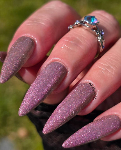 ULTRA Untamed Pink Glitter Glow Cat Eye Gel Mani  - HEMA, HPMA, TPO Free