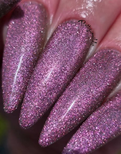 ULTRA Untamed Pink Glitter Glow Cat Eye Gel Mani  - HEMA, HPMA, TPO Free